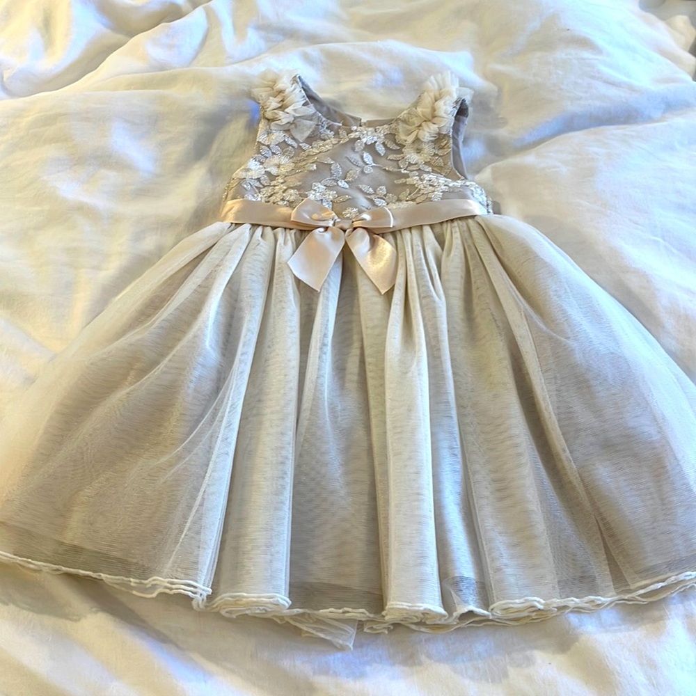 Bonnie Jean cream colored toddler flower girl dress